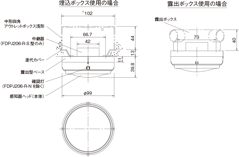 差動式スポット型感知器 FDPJ206-R | 感知器 | 300㎡以上 | 自動火災