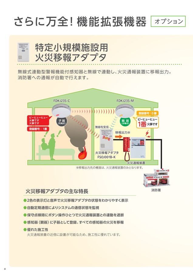 無線式連動型警報機能付感知器