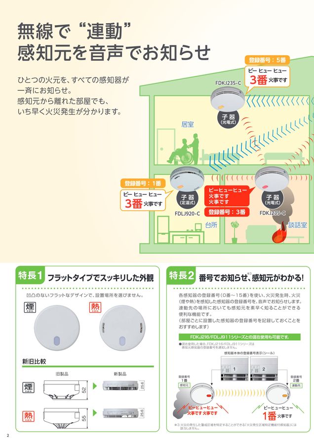 無線式連動型警報機能付感知器